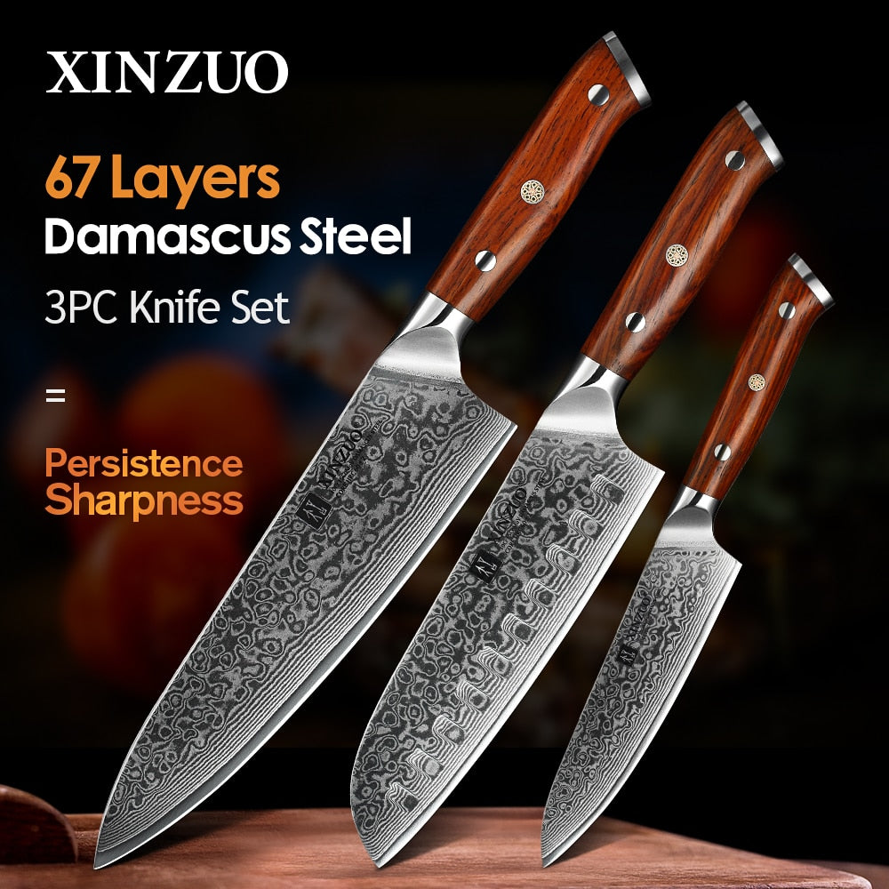 XINZUO 1-teiliges oder 3-teiliges Küchenmesser-Set